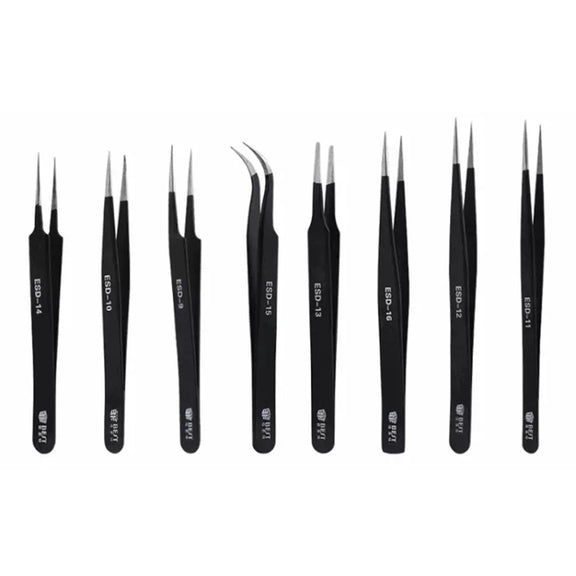 BEST BST-15 Precision Anti-static ESD Stainless Steel Tweezers
