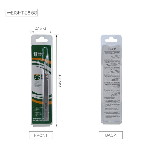 BEST BST-151SA Brushed stainless steel tweezers