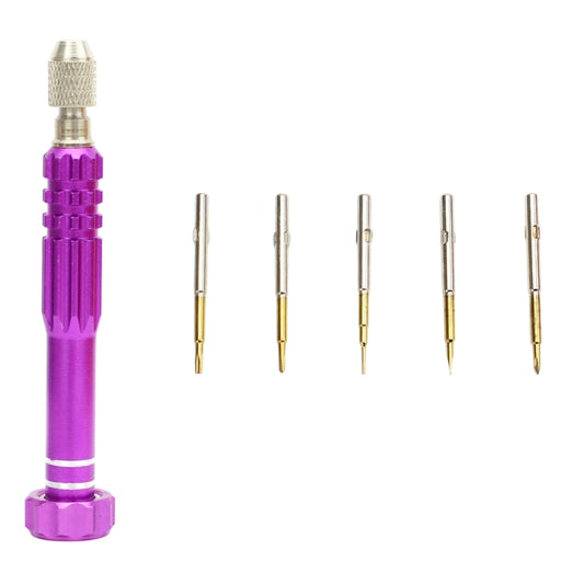 JF-6688 5 in 1 Metal Multi-purpose Pen Style Screwdriver Set for Phone Repair(Purple) - free shipping - PMC Jewellery - Order now!
