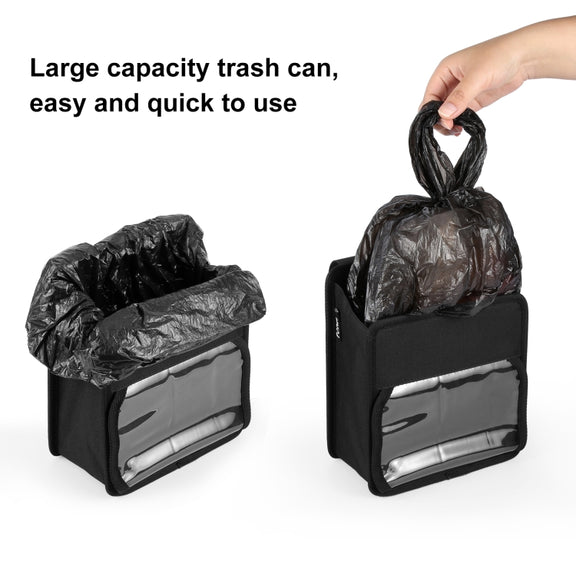 FUNADD Portable Folding Car Back Seat Hook Storage Box (Black)