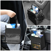 FUNADD Portable Folding Car Back Seat Hook Storage Box (Black)