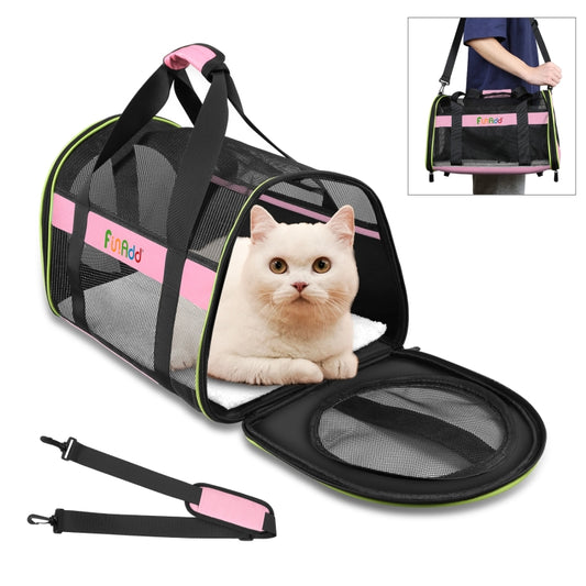 FUNADD Pet Travel Carrier Bag Shoulder Foldable Tote Bag(Pink) - Pet Storages & Bags by FunAdd | Online Shopping South Africa | PMC Jewellery | Buy Now Pay Later Mobicred