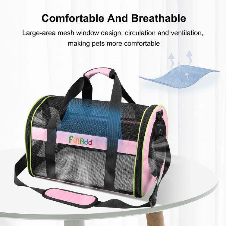 FUNADD Pet Travel Carrier Bag Shoulder Foldable Tote Bag(Pink) - Pet Storages & Bags by FunAdd | Online Shopping South Africa | PMC TechLife | Buy Now Pay Later Mobicred