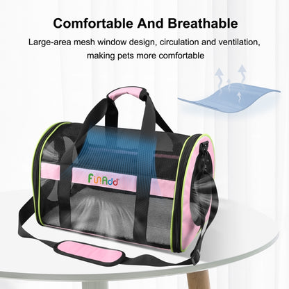 FUNADD Pet Travel Carrier Bag Shoulder Foldable Tote Bag(Pink) - Pet Storages & Bags by FunAdd | Online Shopping South Africa | PMC Jewellery | Buy Now Pay Later Mobicred