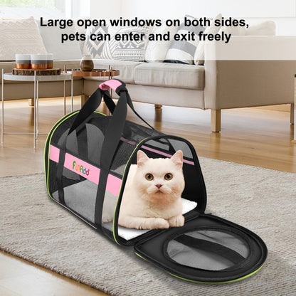 FUNADD Pet Travel Carrier Bag Shoulder Foldable Tote Bag(Pink) - Pet Storages & Bags by FunAdd | Online Shopping South Africa | PMC Jewellery | Buy Now Pay Later Mobicred