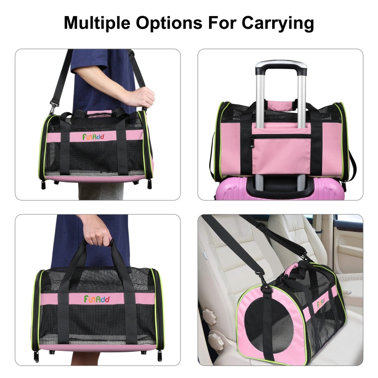 FUNADD Pet Travel Carrier Bag Shoulder Foldable Tote Bag(Pink) - Pet Storages & Bags by FunAdd | Online Shopping South Africa | PMC Jewellery | Buy Now Pay Later Mobicred