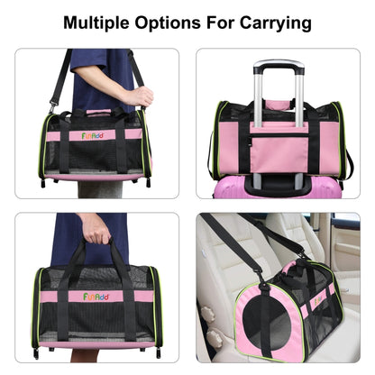 FUNADD Pet Travel Carrier Bag Shoulder Foldable Tote Bag(Pink) - Pet Storages & Bags by FunAdd | Online Shopping South Africa | PMC Jewellery | Buy Now Pay Later Mobicred