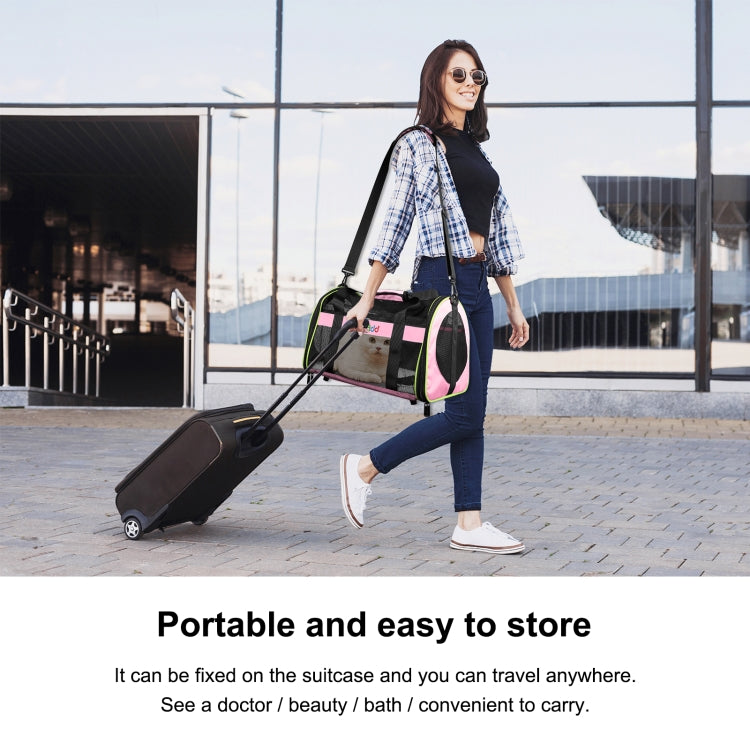 FUNADD Pet Travel Carrier Bag Shoulder Foldable Tote Bag(Pink) - Pet Storages & Bags by FunAdd | Online Shopping South Africa | PMC TechLife | Buy Now Pay Later Mobicred