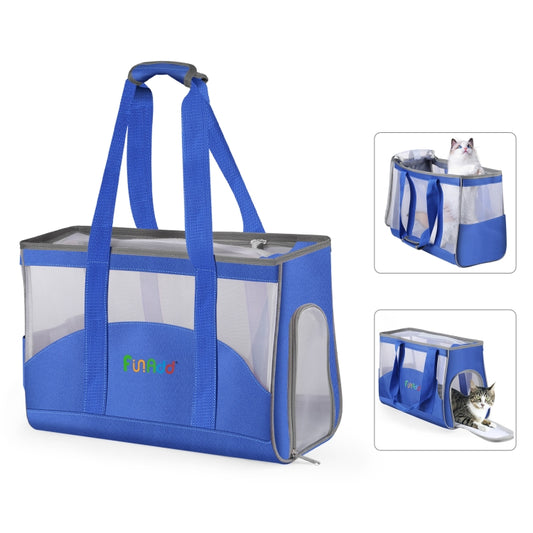 FUNADD Portable Breathable Pet Bag Outdoor Shoulder Tote Bag (Blue) - Pet Storages & Bags by FunAdd | Online Shopping South Africa | PMC Jewellery | Buy Now Pay Later Mobicred