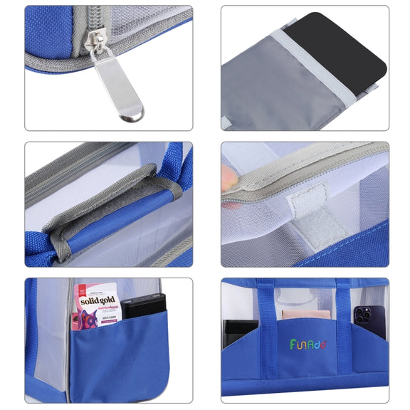 FUNADD Portable Breathable Pet Bag Outdoor Shoulder Tote Bag (Blue)