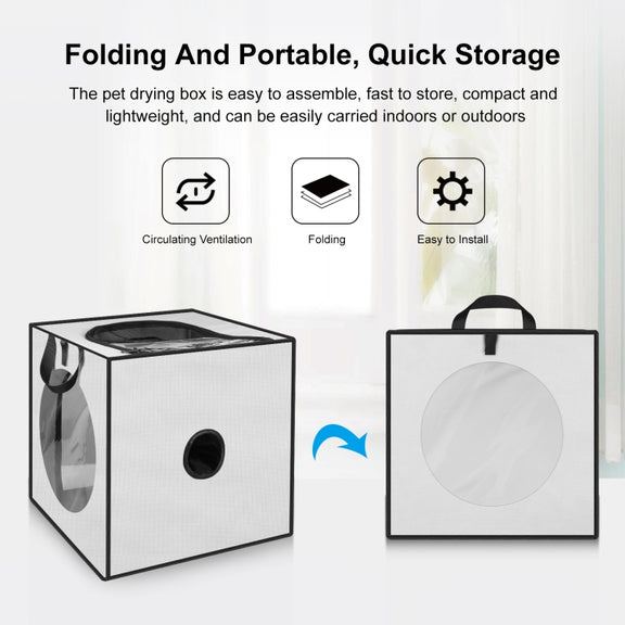 FUNADD Pet Bath Drying Box Portable Folding Dryer Cage, Suitable for Pets up to 5kg(Grey)