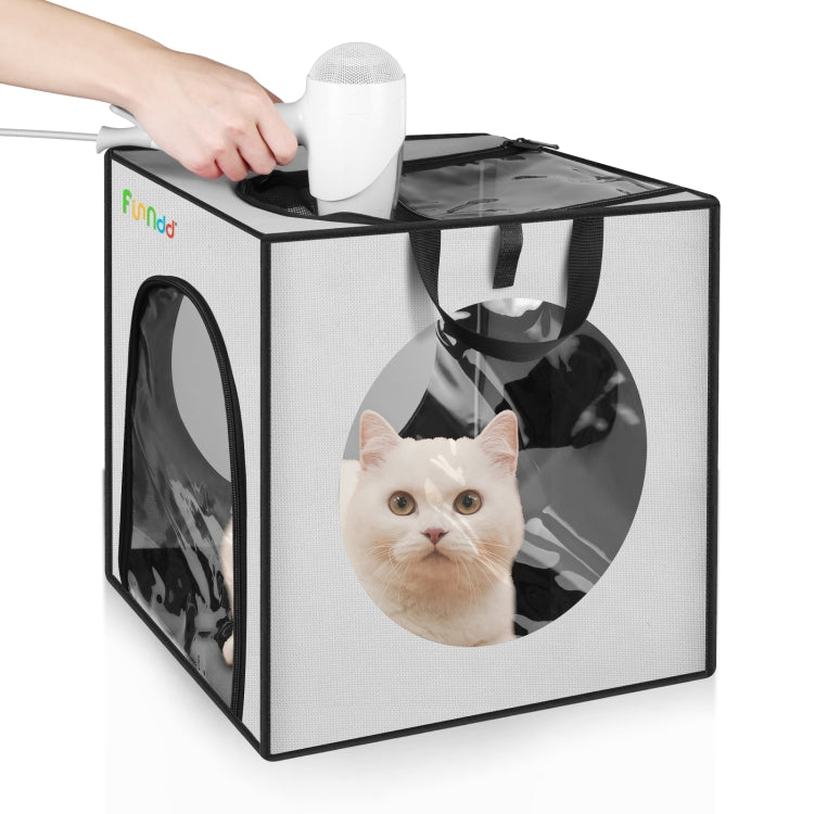 FUNADD Pet Bath Drying Box Portable Folding Dryer Cage, Suitable for Pets up to 5kg(Grey) - Blower & Drying by PMC TechLife | Online Shopping South Africa | PMC TechLife | Buy Now Pay Later Mobicred