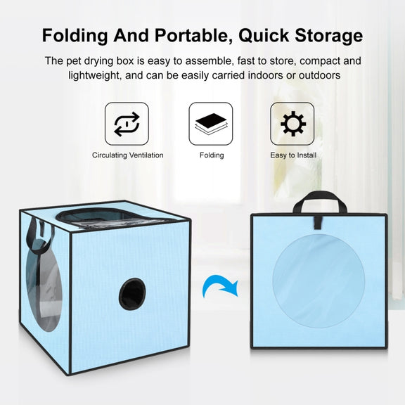 FUNADD Pet Bath Drying Box Portable Folding Dryer Cage, Suitable for Pets up to 5kg(Blue)