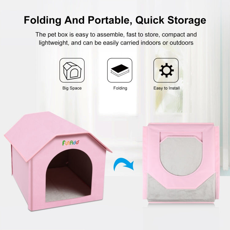 FUNADD Extra Large Folding Weatherproof Pet Houses with Removable Mat (Pink) - Pet Houses & Accessories by FunAdd | Online Shopping South Africa | PMC Jewellery | Buy Now Pay Later Mobicred