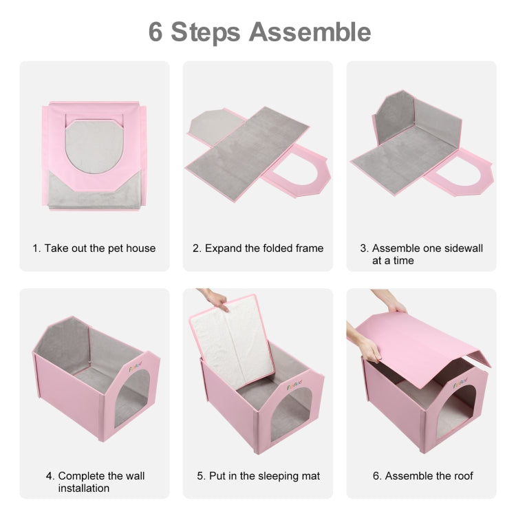 FUNADD Extra Large Folding Weatherproof Pet Houses with Removable Mat (Pink) - Pet Houses & Accessories by FunAdd | Online Shopping South Africa | PMC Jewellery | Buy Now Pay Later Mobicred