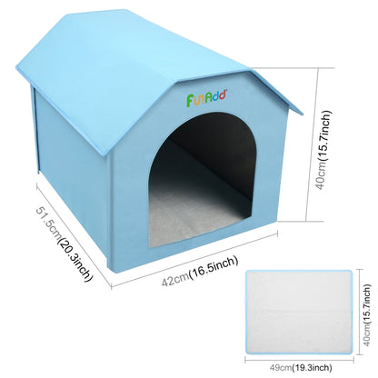 FUNADD Extra Large Folding Weatherproof Pet Houses with Removable Mat (Blue) - Pet Houses & Accessories by FunAdd | Online Shopping South Africa | PMC Jewellery | Buy Now Pay Later Mobicred