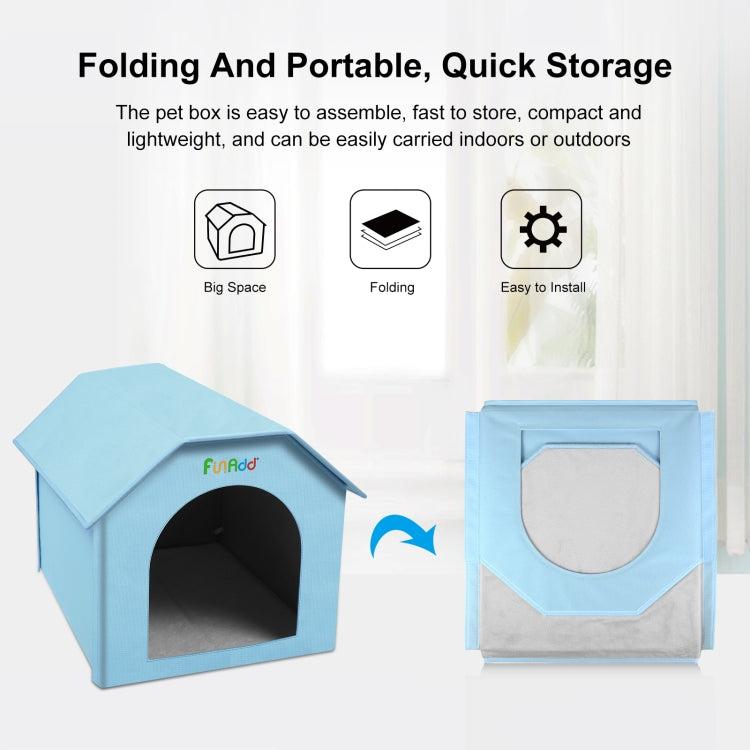 FUNADD Extra Large Folding Weatherproof Pet Houses with Removable Mat (Blue) - Pet Houses & Accessories by FunAdd | Online Shopping South Africa | PMC Jewellery | Buy Now Pay Later Mobicred