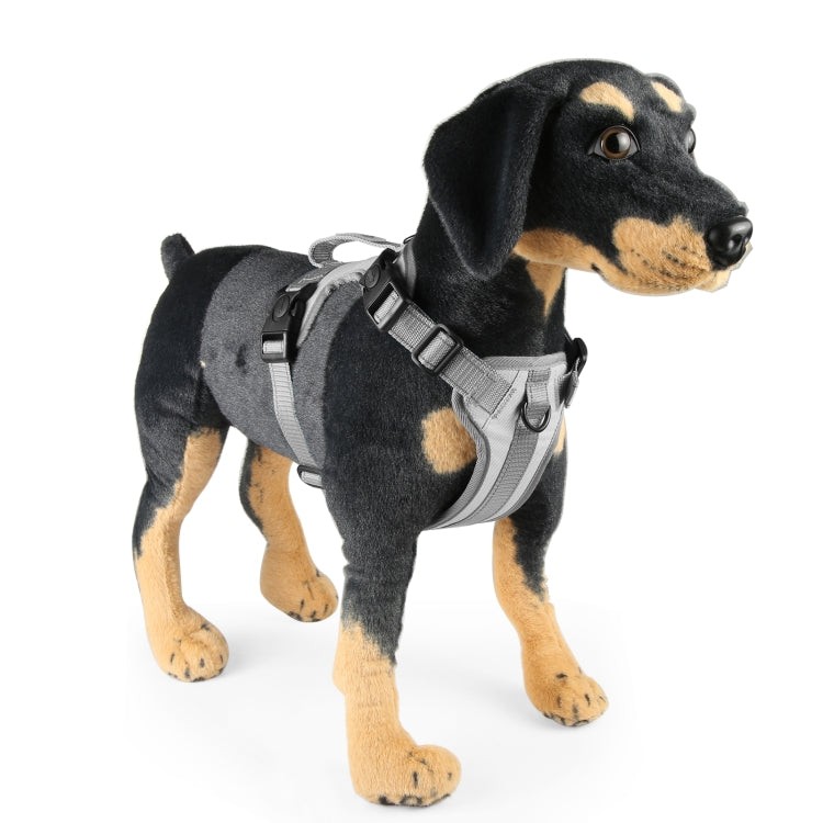 FunAdd Traction Rope Reflective Breathable Nylon Pet Vest Dog Harness, Size: M (Grey) - Leashes & Chest Strap by FunAdd | Online Shopping South Africa | PMC Jewellery | Buy Now Pay Later Mobicred