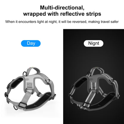 FunAdd Traction Rope Reflective Breathable Nylon Pet Vest Dog Harness, Size: M (Grey) - Leashes & Chest Strap by FunAdd | Online Shopping South Africa | PMC Jewellery | Buy Now Pay Later Mobicred