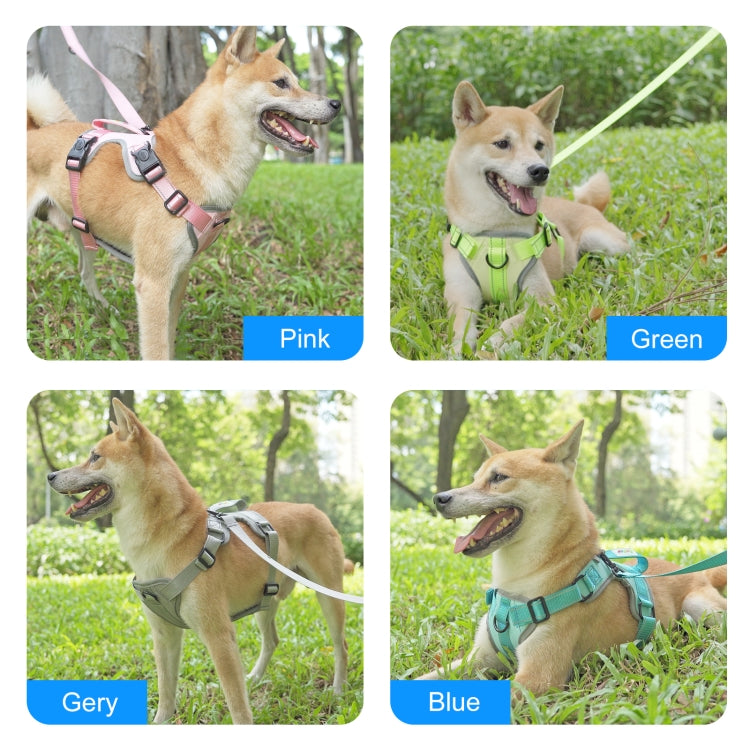 FunAdd Traction Rope Reflective Breathable Nylon Pet Vest Dog Harness, Size: M (Grey) - Leashes & Chest Strap by FunAdd | Online Shopping South Africa | PMC Jewellery | Buy Now Pay Later Mobicred