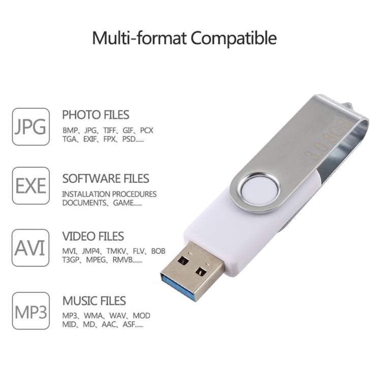 8GB Twister USB 3.0 Flash Disk USB Flash Drive (White) - USB Flash Drives by PMC Jewellery | Online Shopping South Africa | PMC Jewellery | Buy Now Pay Later Mobicred