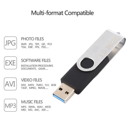 16GB Twister USB 3.0 Flash Disk USB Flash Drive (Black) - USB Flash Drives by PMC Jewellery | Online Shopping South Africa | PMC Jewellery | Buy Now Pay Later Mobicred