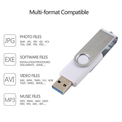 16GB Twister USB 3.0 Flash Disk USB Flash Drive (White) - free shipping - PMC Jewellery - Order now!