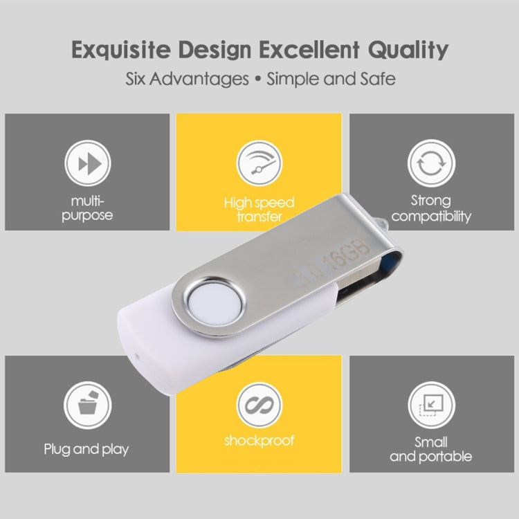 16GB Twister USB 3.0 Flash Disk USB Flash Drive (White) - free shipping - PMC Jewellery - Order now!