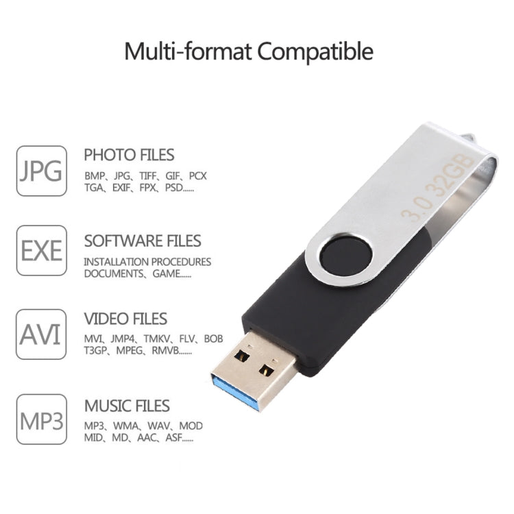 32GB Twister USB 3.0 Flash Disk USB Flash Drive (Black) - USB Flash Drives by PMC Jewellery | Online Shopping South Africa | PMC Jewellery | Buy Now Pay Later Mobicred