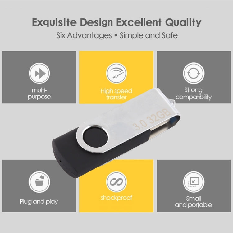 32GB Twister USB 3.0 Flash Disk USB Flash Drive (Black) - USB Flash Drives by PMC Jewellery | Online Shopping South Africa | PMC Jewellery | Buy Now Pay Later Mobicred