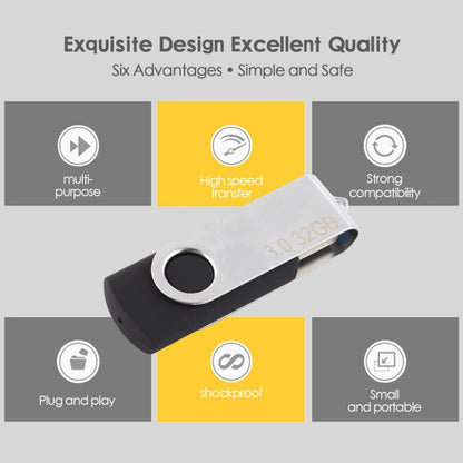 32GB Twister USB 3.0 Flash Disk USB Flash Drive (Black) - USB Flash Drives by PMC Jewellery | Online Shopping South Africa | PMC Jewellery | Buy Now Pay Later Mobicred