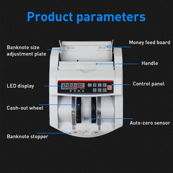 2108UV/IR 220V Multi-Currency Money Counter, Specification: US Plug