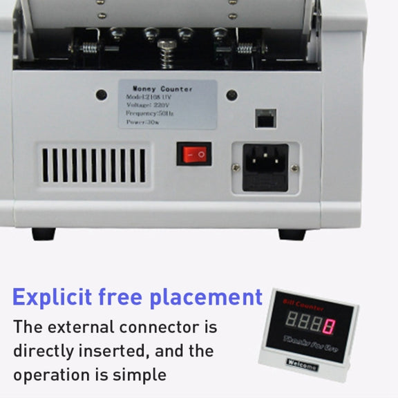 2108UV/IR 220V Multi-Currency Money Counter, Specification: US Plug