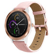 For Garmin Forerunner 265S / 255S / Venu 2S 18mm Rose Gold Buckle Genuine Leather Watch Band (Pink) - free shipping - PMC TechLife - Order now!