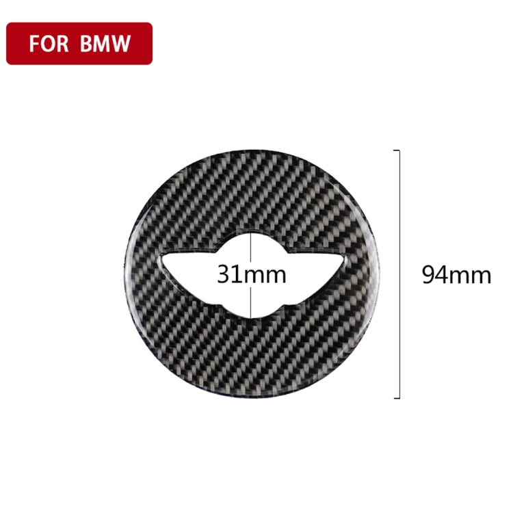 Car Steering Wheel F Chassis Logo Carbon Fiber Decorative Sticker for BMW Mini Cooper F55 / F56 / F60 / Countryman F60 - Car Interior Mouldings by PMC TechLife | Online Shopping South Africa | PMC TechLife | Buy Now Pay Later Mobicred