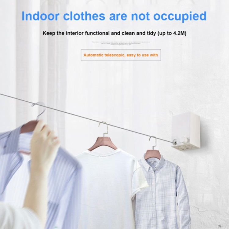 Retractable Indoor And Outdoor Clothes Wall Hanger Magic Drying Rack Balcony Bathroom Invisible Clothesline Wire Rope(White) - Shelf & Hooks by PMC TechLife | Online Shopping South Africa | PMC TechLife | Buy Now Pay Later Mobicred