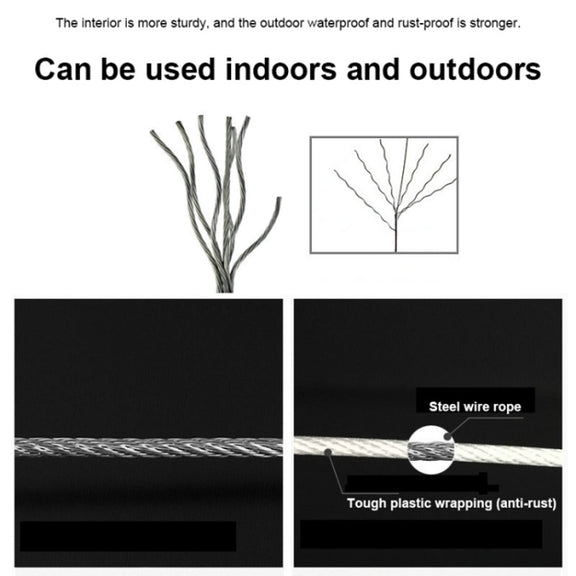Retractable Indoor And Outdoor Clothes Wall Hanger Magic Drying Rack Balcony Bathroom Invisible Clothesline Wire Rope(White)