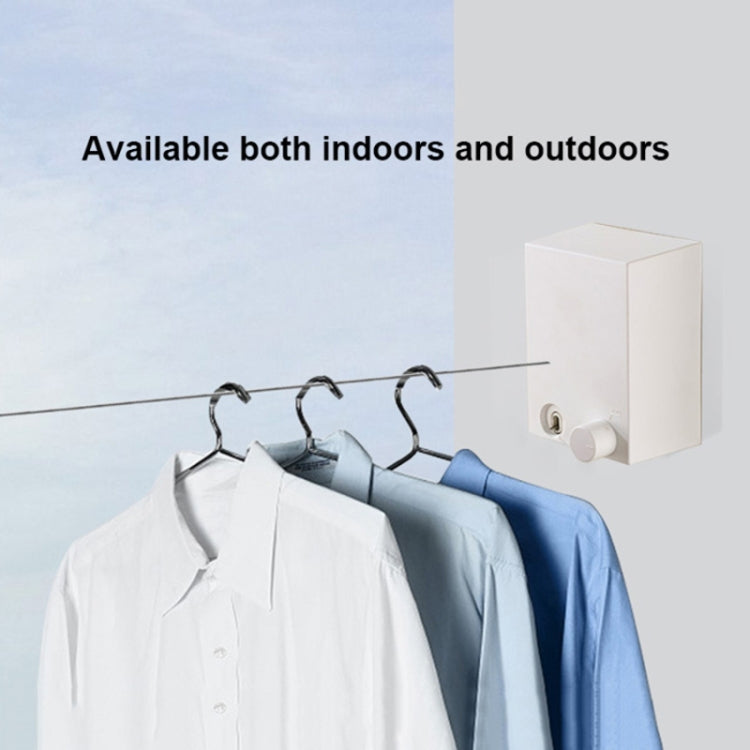 Retractable Indoor And Outdoor Clothes Wall Hanger Magic Drying Rack Balcony Bathroom Invisible Clothesline Wire Rope(White) - Shelf & Hooks by PMC TechLife | Online Shopping South Africa | PMC TechLife | Buy Now Pay Later Mobicred