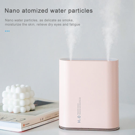 Y10 Runway Dual Jet Humidifier Colorful Marquee Night Light 1L Air Purifier for Home Office(Pink)