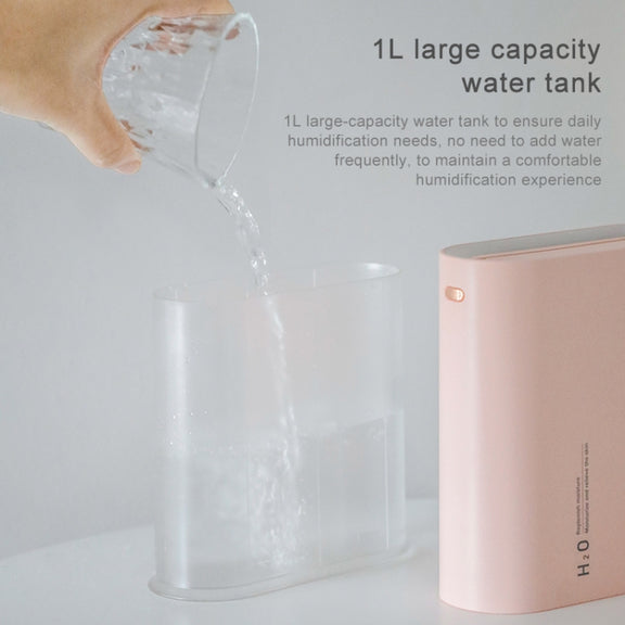 Y10 Runway Dual Jet Humidifier Colorful Marquee Night Light 1L Air Purifier for Home Office(Pink)