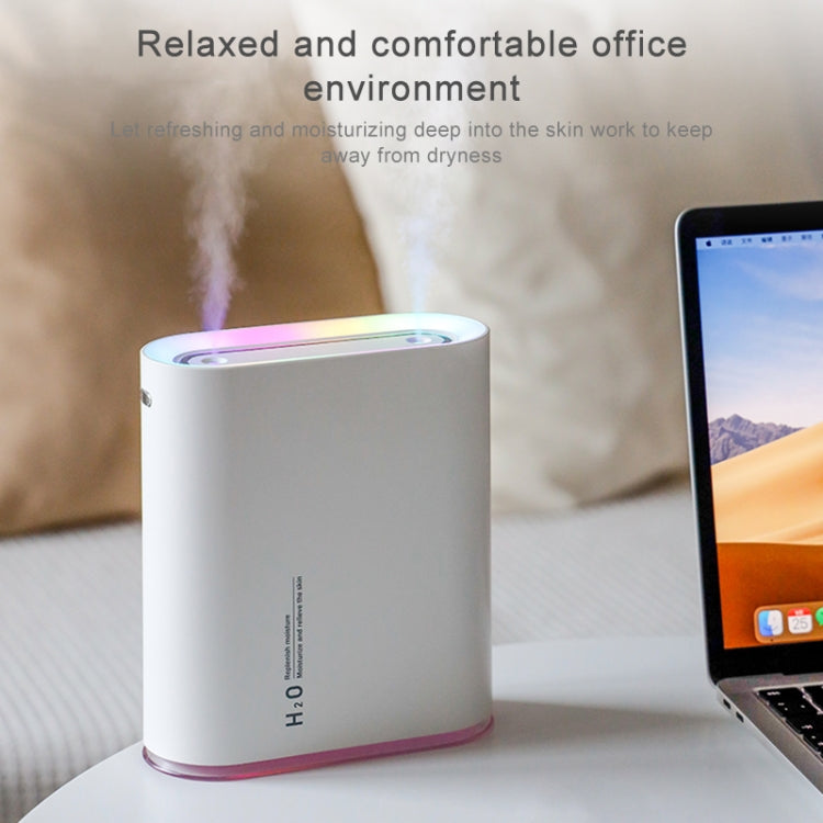 Y10 Runway Dual Jet Humidifier Colorful Marquee Night Light 1L Air Purifier for Home Office(Pink)