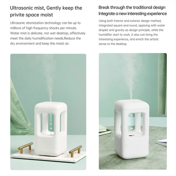 W08 Anti-Gravity Water Drop Humidifier Home Desktop Sprayer (White)