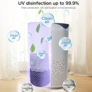 Portable Square UV Sterilization Anion Air Purifier Car Home Air Humidifier (White)