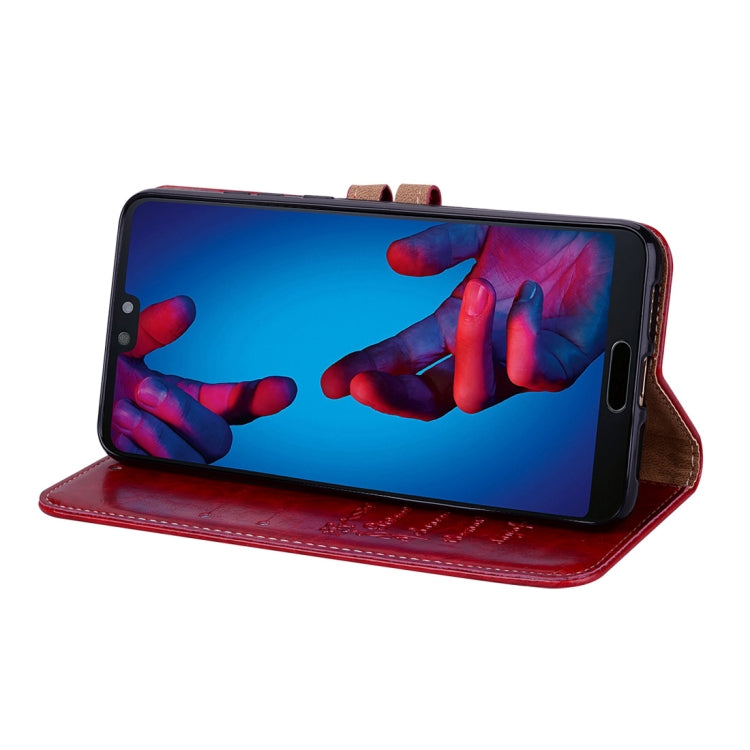 For Huawei P20 Business Style Oil Wax Texture Horizontal Flip Leather Case with Holder & Card Slots & Wallet(Red) - Huawei Cases by PMC TechLife | Online Shopping South Africa | PMC TechLife | Buy Now Pay Later Mobicred