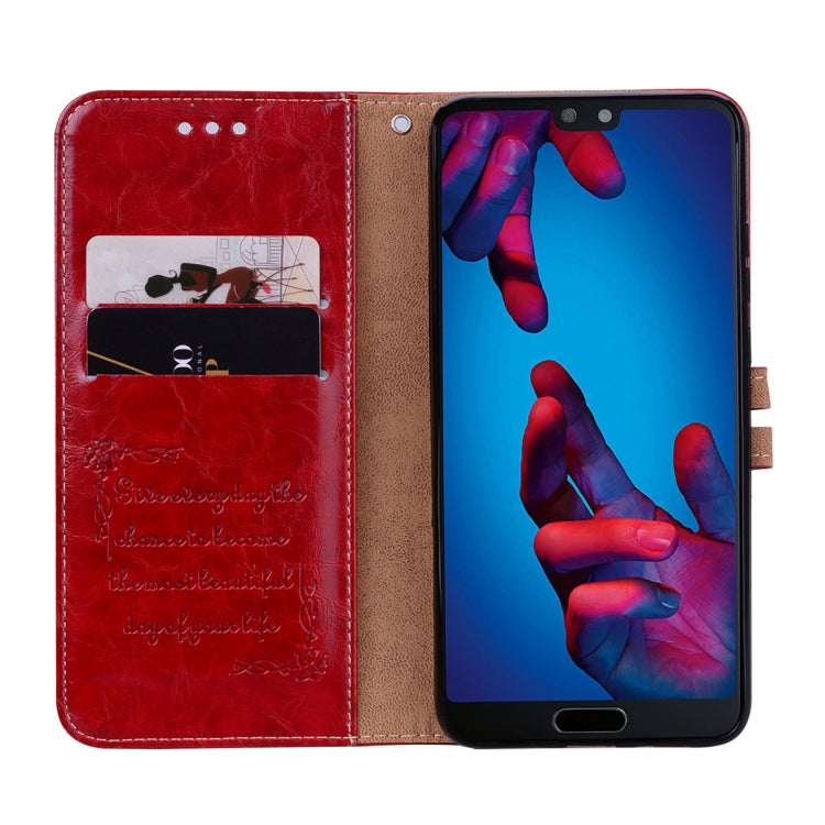 For Huawei P20 Business Style Oil Wax Texture Horizontal Flip Leather Case with Holder & Card Slots & Wallet(Red) - Huawei Cases by PMC TechLife | Online Shopping South Africa | PMC TechLife | Buy Now Pay Later Mobicred
