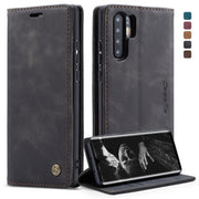 CaseMe-013 Multifunctional Retro Frosted Horizontal Flip Leather Case for Huawei P30 Pro, with Card Slot & Holder & Wallet (Black)