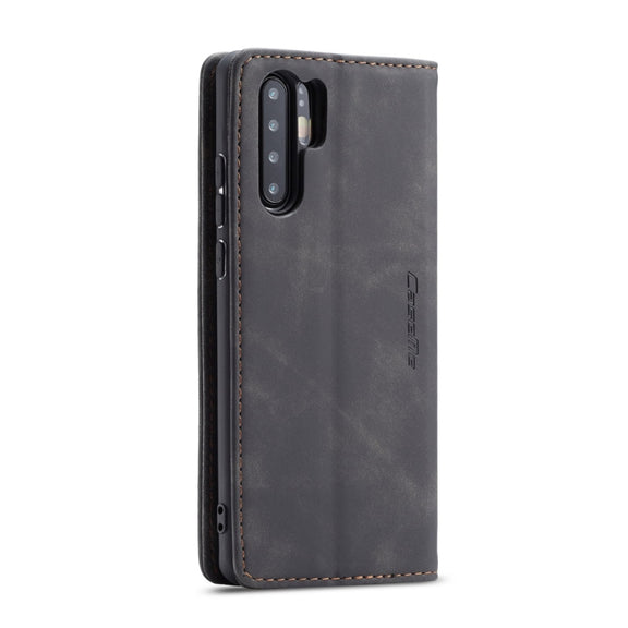 CaseMe-013 Multifunctional Retro Frosted Horizontal Flip Leather Case for Huawei P30 Pro, with Card Slot & Holder & Wallet (Black)
