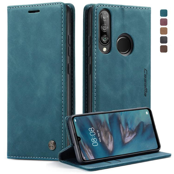 CaseMe-013 Multifunctional Retro Frosted Horizontal Flip Leather Case for Huawei P30 Lite, with Card Slot & Holder & Wallet (Blue)
