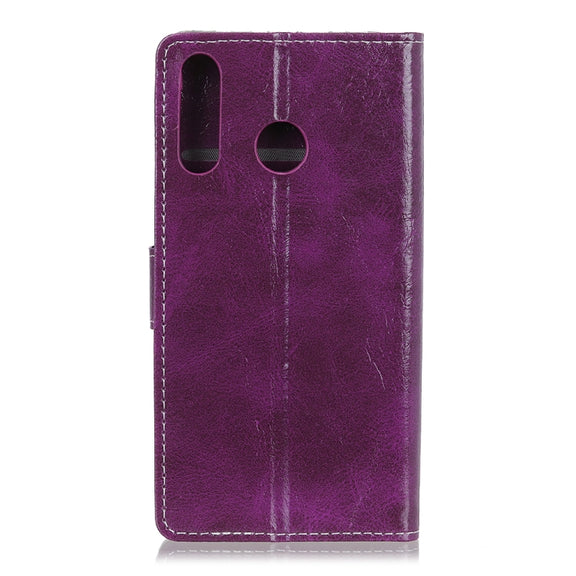 Retro Crazy Horse Texture Horizontal Flip Leather Case for Huawei P30 Lite, with Wallet & Holder & Card Slots & Photo Frame (Purple)