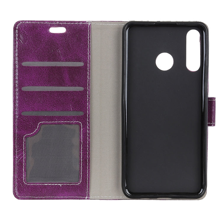 Retro Crazy Horse Texture Horizontal Flip Leather Case for Huawei P30 Lite, with Wallet & Holder & Card Slots & Photo Frame (Purple)